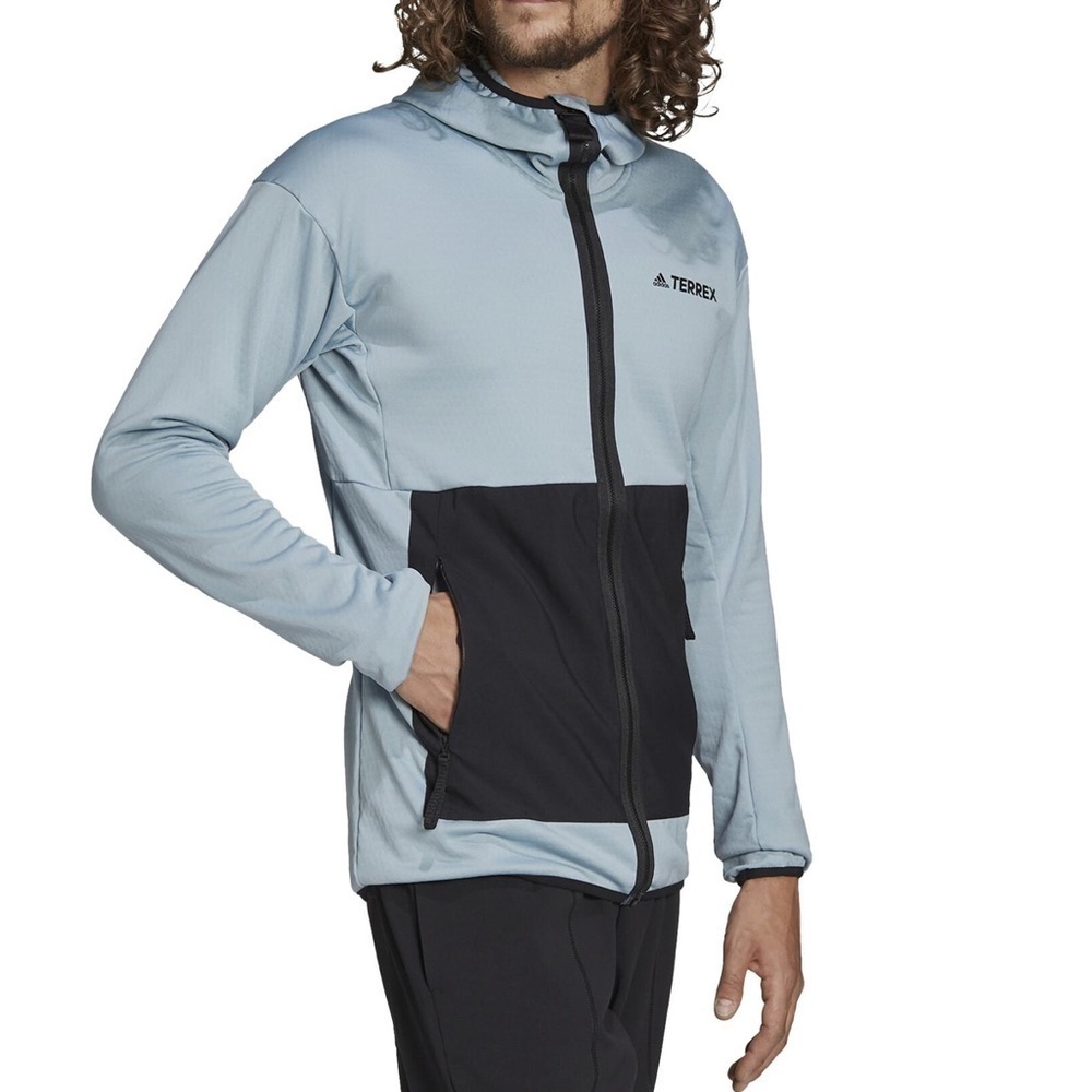 Adidas Terrex Tech Flooce Light Hooded Hiking Jacket Mens Small - Picture 14 of 14